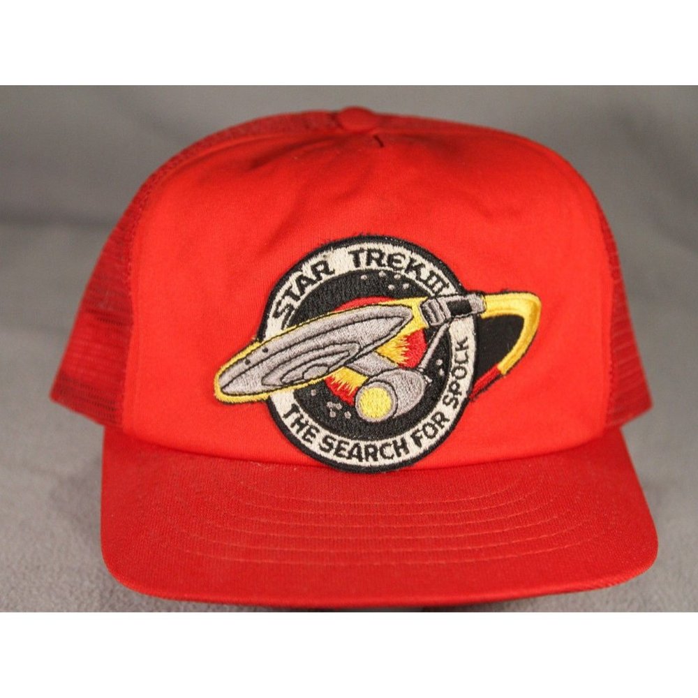 RARE! 1984 STAR TREK III "Search For SPOCK" Red Adj SNAPBACK HAT Enterprise ANB